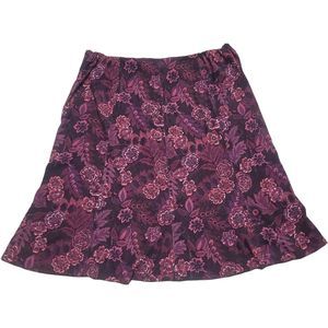 Jessica L Floral Skirt Size 30 W 30W Elastic Waist Shades Of Red